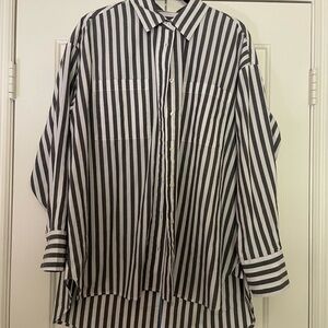 Pistola Gray and White Striped Shirt